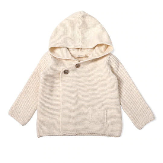 VIverano - Milan Knit Hooded Button Jacket - Cream