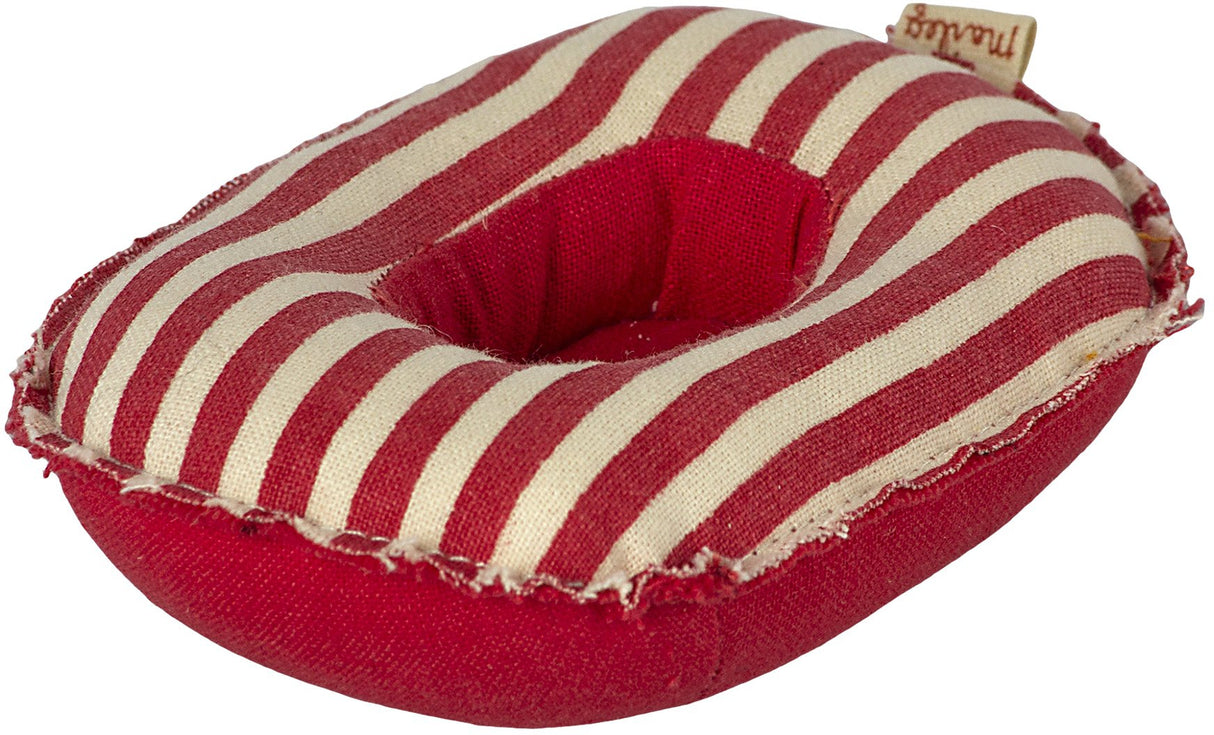 Rubber Boat in Small Mouse in Red Stripe by Maileg