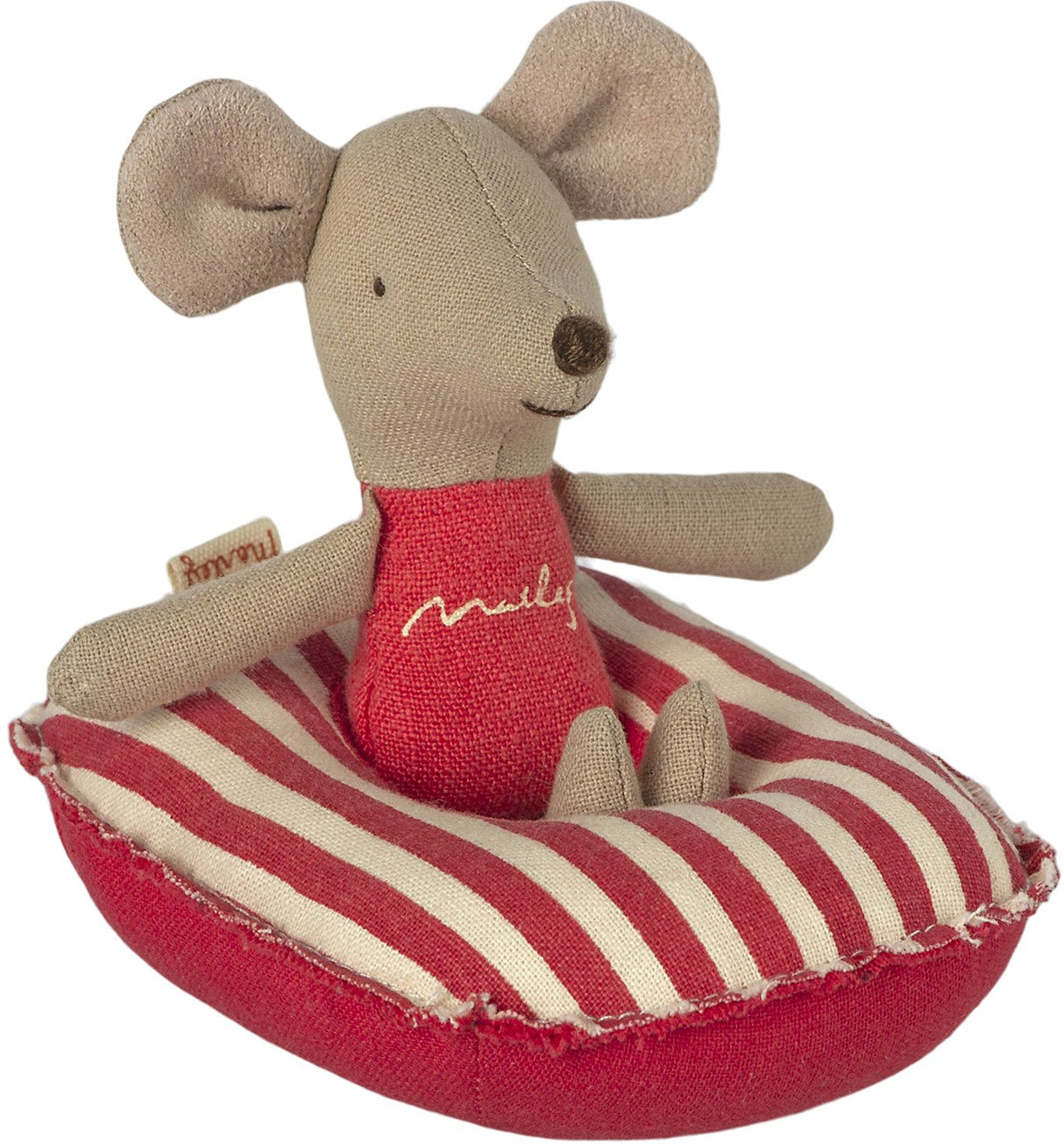 Rubber Boat in Small Mouse in Red Stripe by Maileg