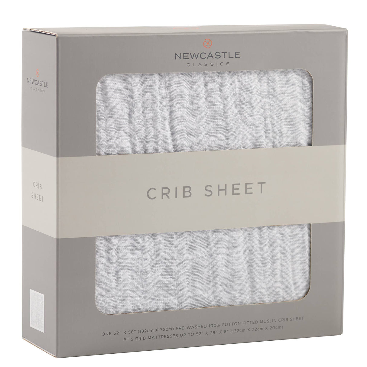 Newcastle Classics - Herringbone Grey Crib Sheet
