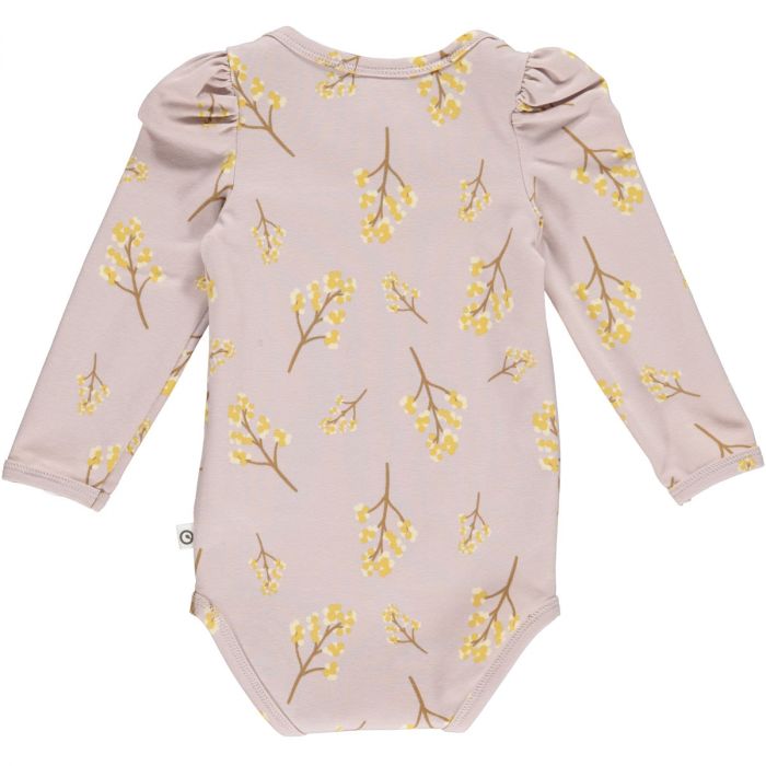 Long Puff-Sleeve Bodysuit in Filipendula by Müsli