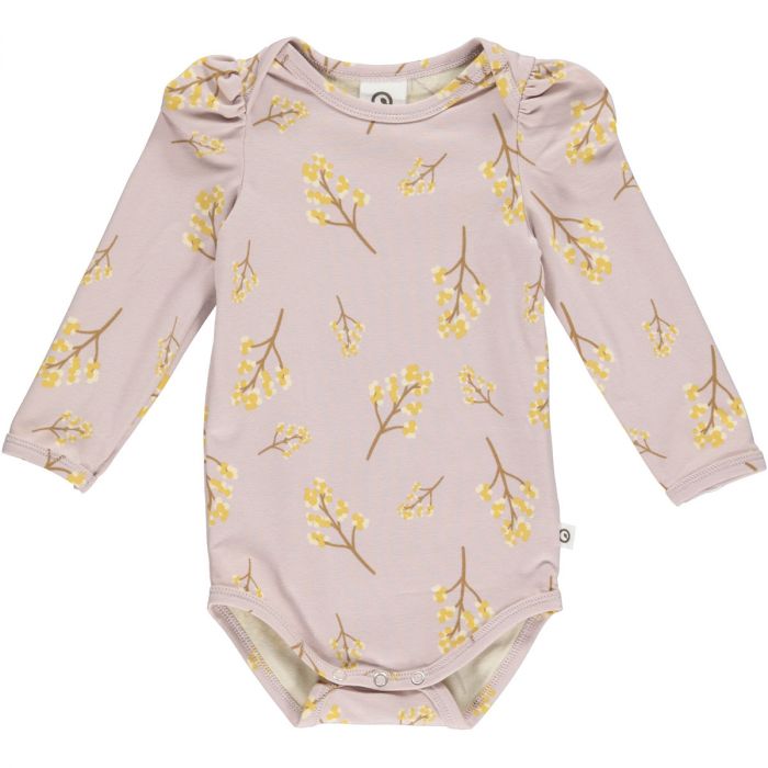Long Puff-Sleeve Bodysuit in Filipendula by Müsli