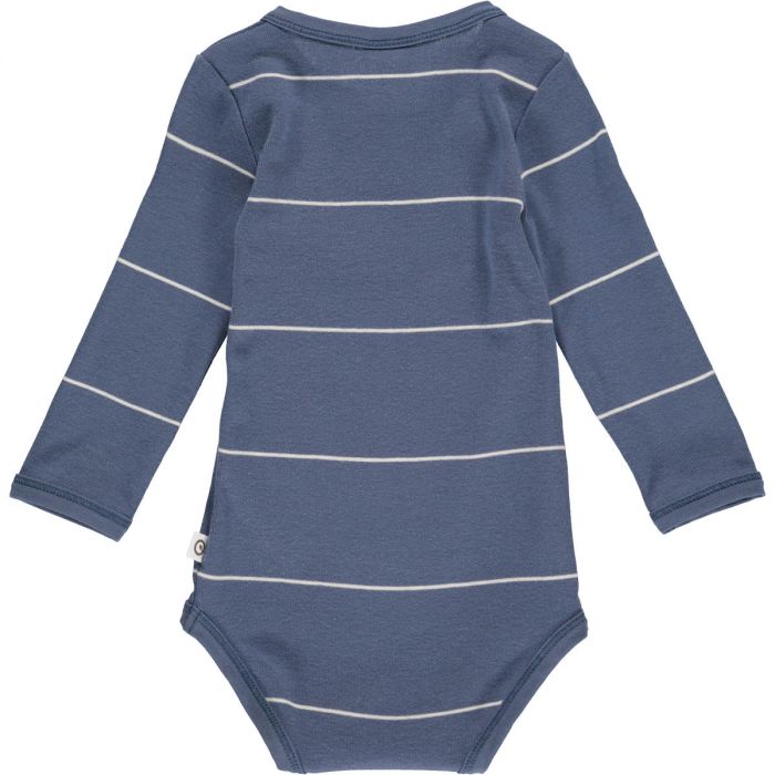 Long Sleeve Bodysuit in Indigo Stripe by Müsli