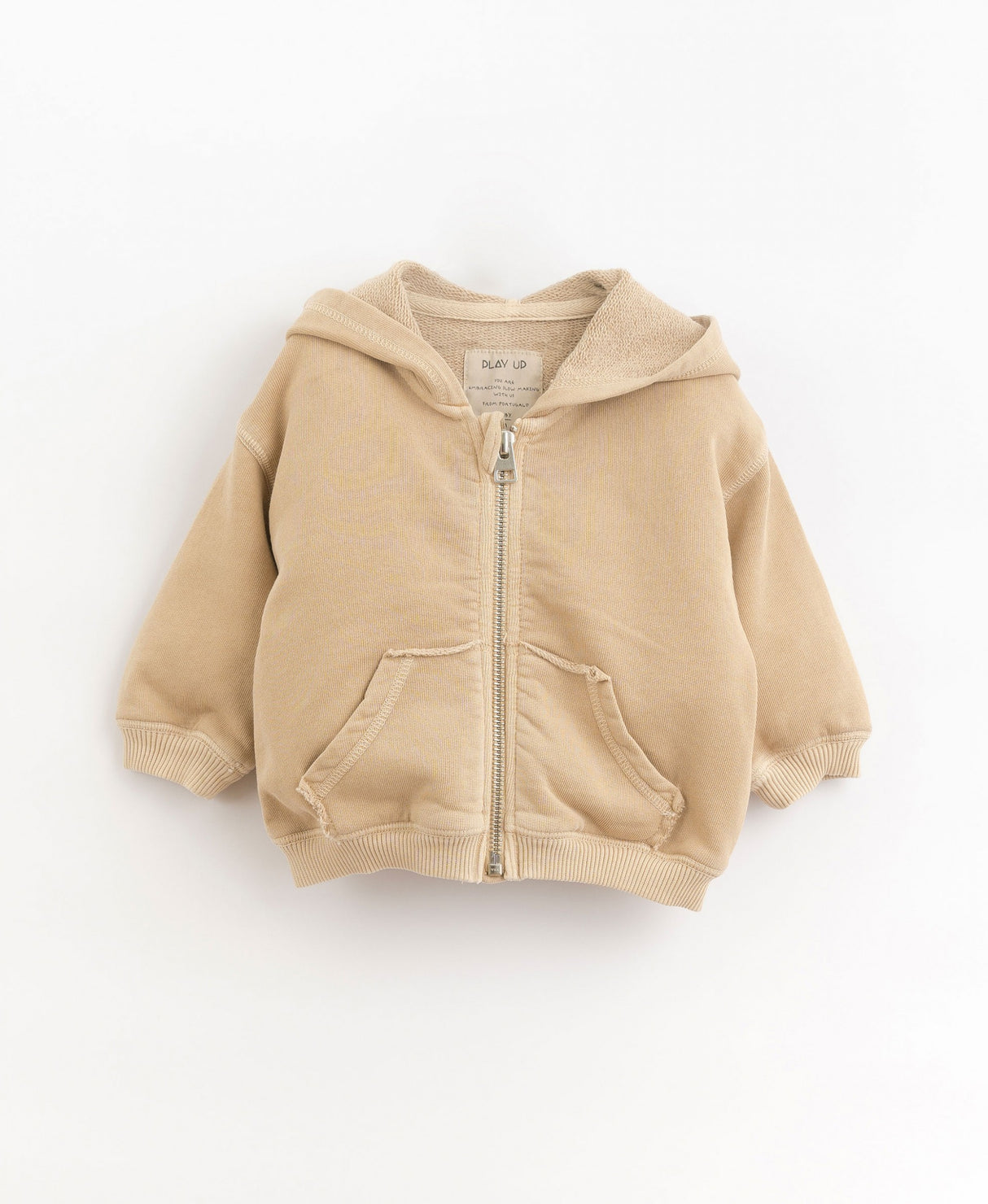 Jersey stitch hooded jacket with pockets | Organic Care by Play Up