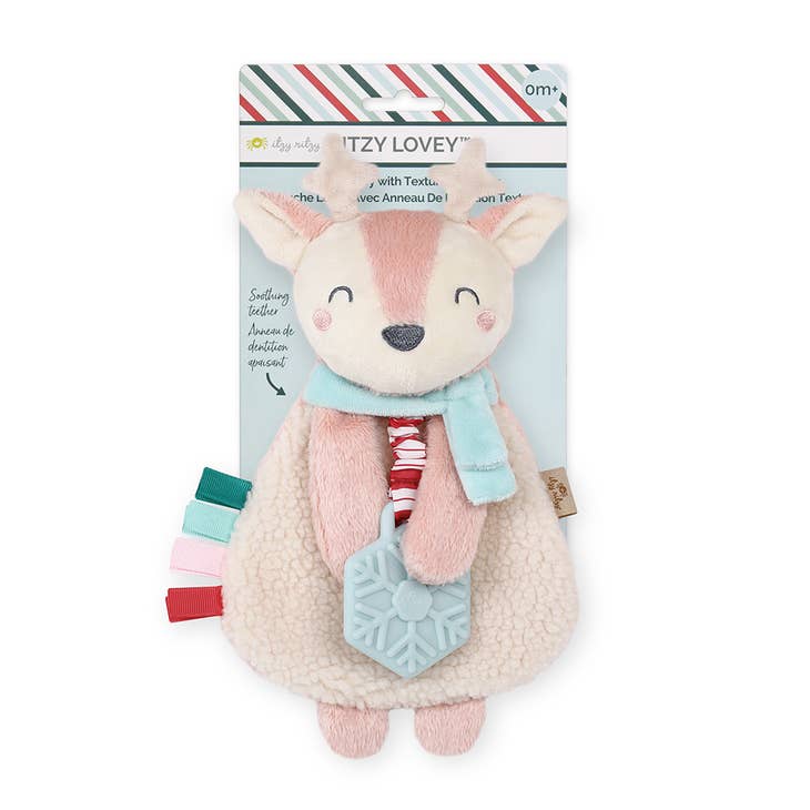 Holiday Pink Reindeer Itzy Lovey™ Plush + Teether Toy by Itzy Ritzy