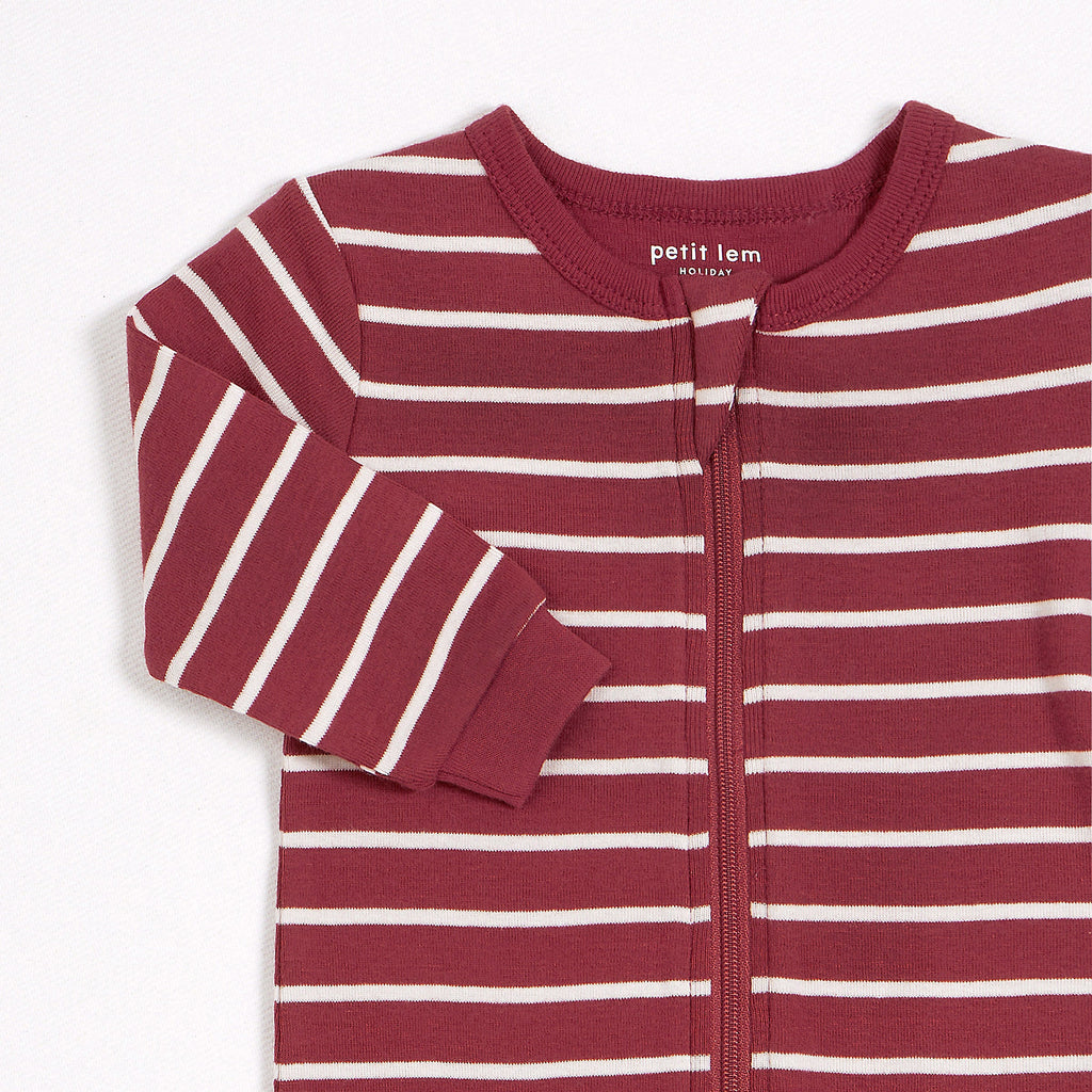 Holly Jolly Stripes Sleeper by Petit Lem
