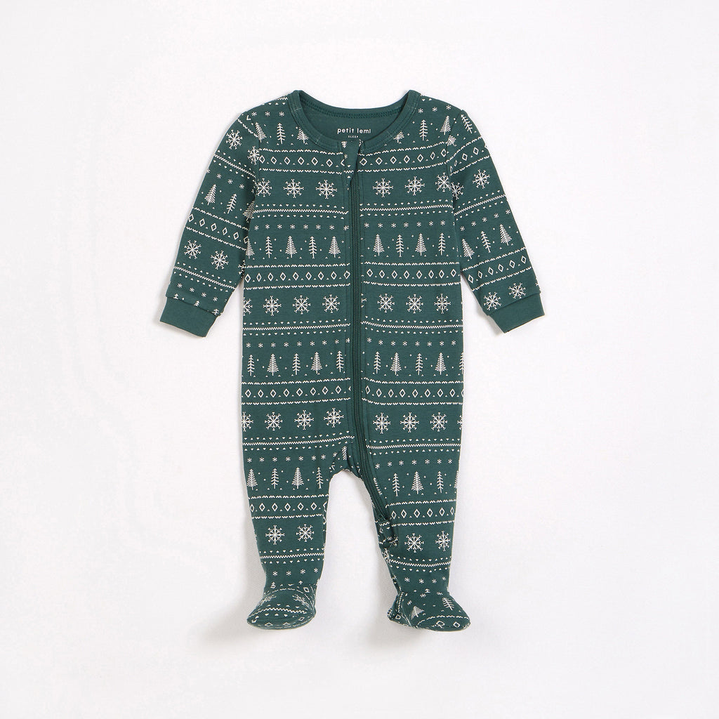 Fair Isle Holiday Trees Sleeper by Petit Lem