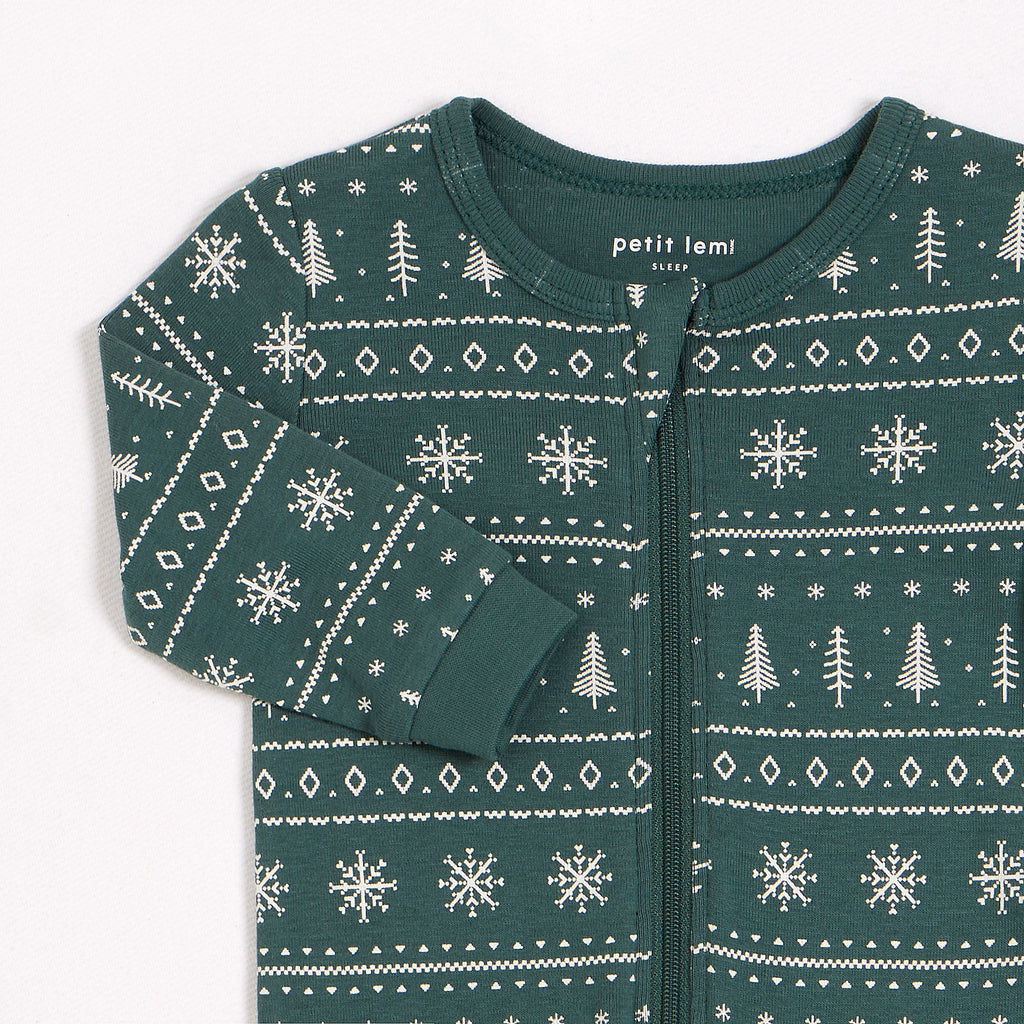 Fair Isle Holiday Trees Sleeper by Petit Lem