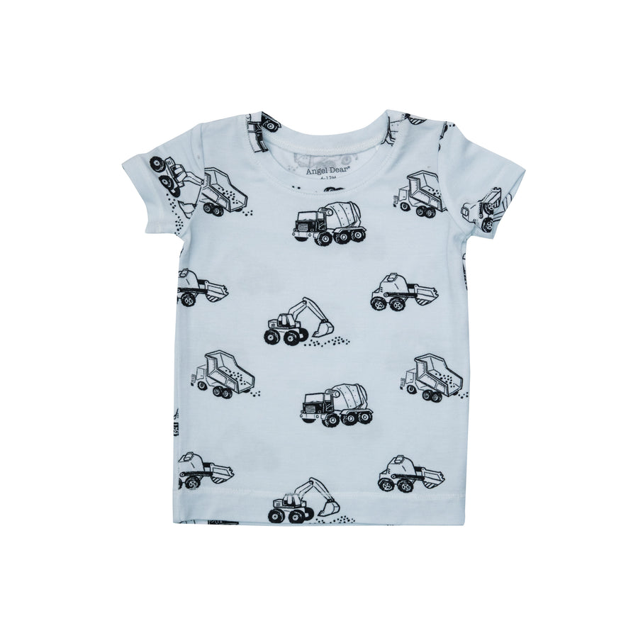 Short Sleeve Loungewear Set in Earth Movers by Angel Dear