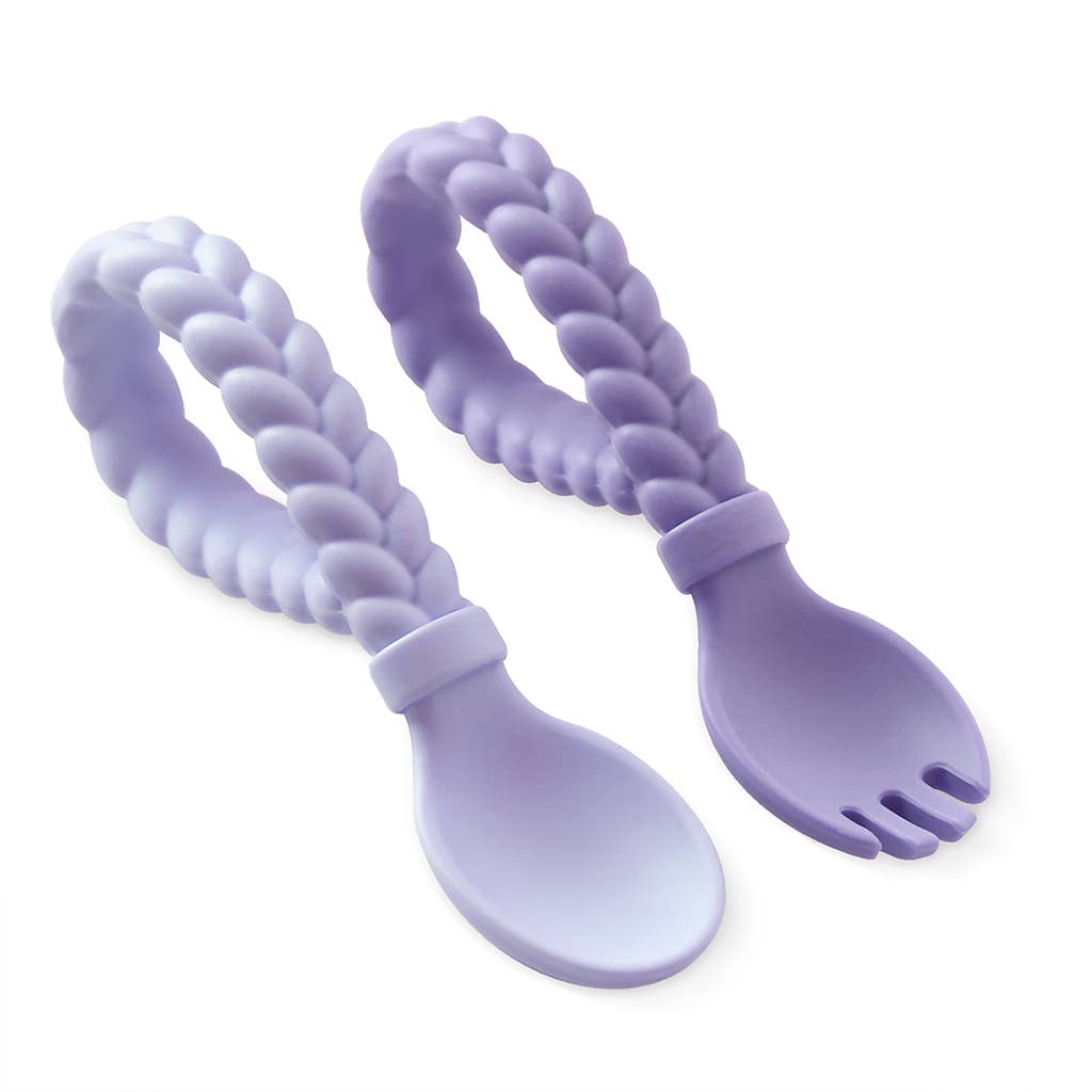 Itzy Ritzy - Amethyst + Purple Diamond Sweetie Spoons™ + Fork Set
