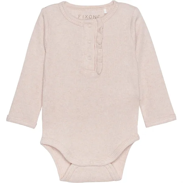 Button Ruffle Body in Cameo Rose by Fixoni