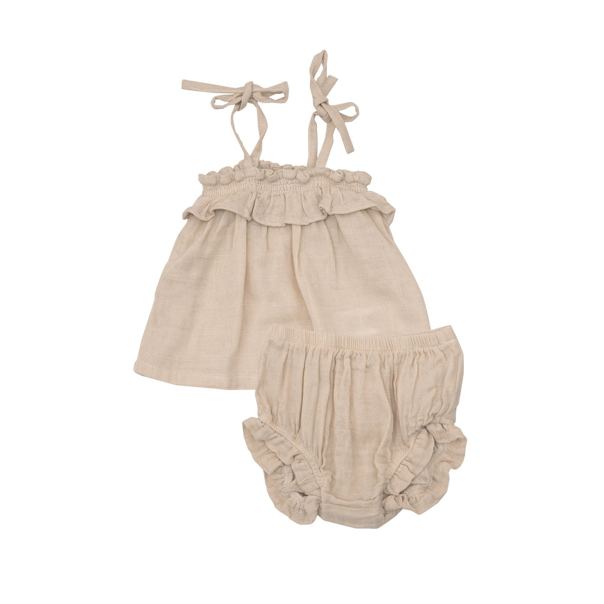Ruffle Top & Bloomer in Soft Linen by Angel Dear