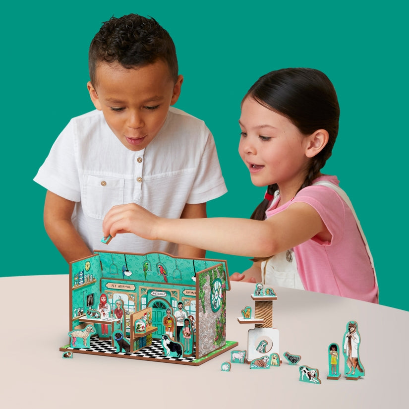 Book and Play Set in Red Riding Hood's Animal Hospital & Shelter by Storytime Toys