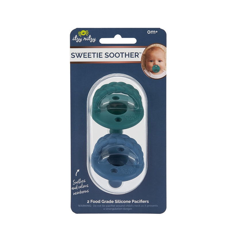 Sweetie Soother™ Pacifier Set in Deep Sea & Denim by Itzy Ritzy