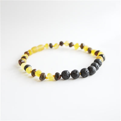 The Amber Monkey Baltic Amber & Aroma Diffusing Necklace - Raw Lemon/Green Baroque