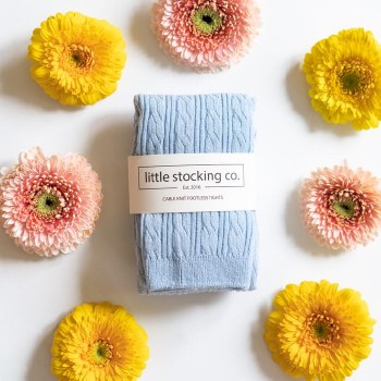 Cable Knit Footless Tights by Little Stocking Co.