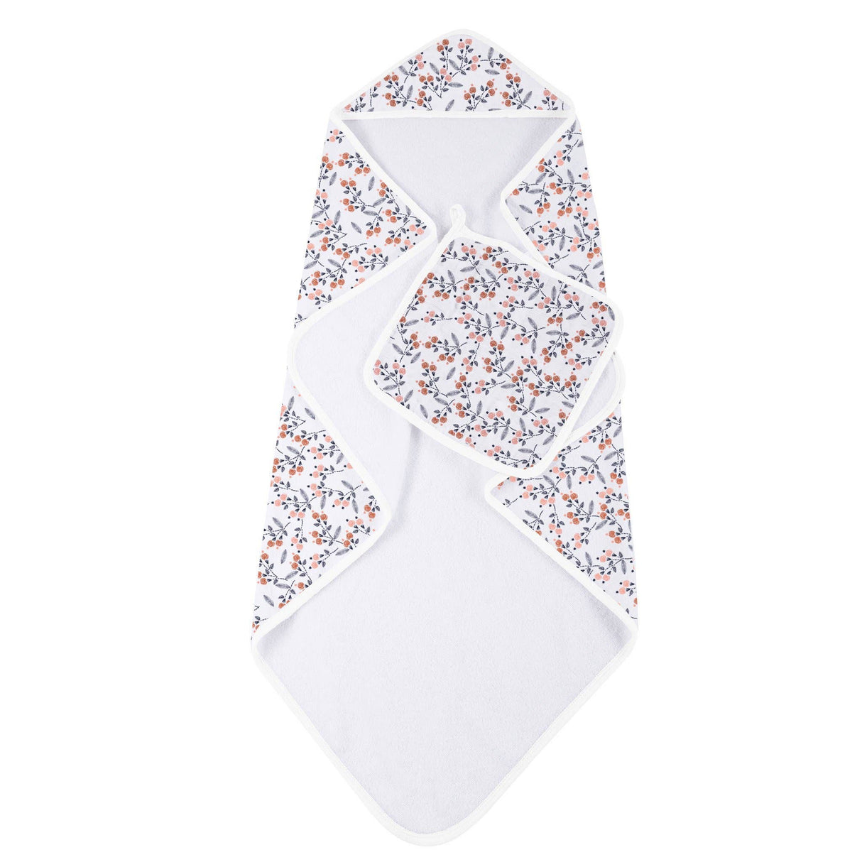 Newcastle Classics - Dahlia Floral Bamboo Hooded Towel and Washcloth Set