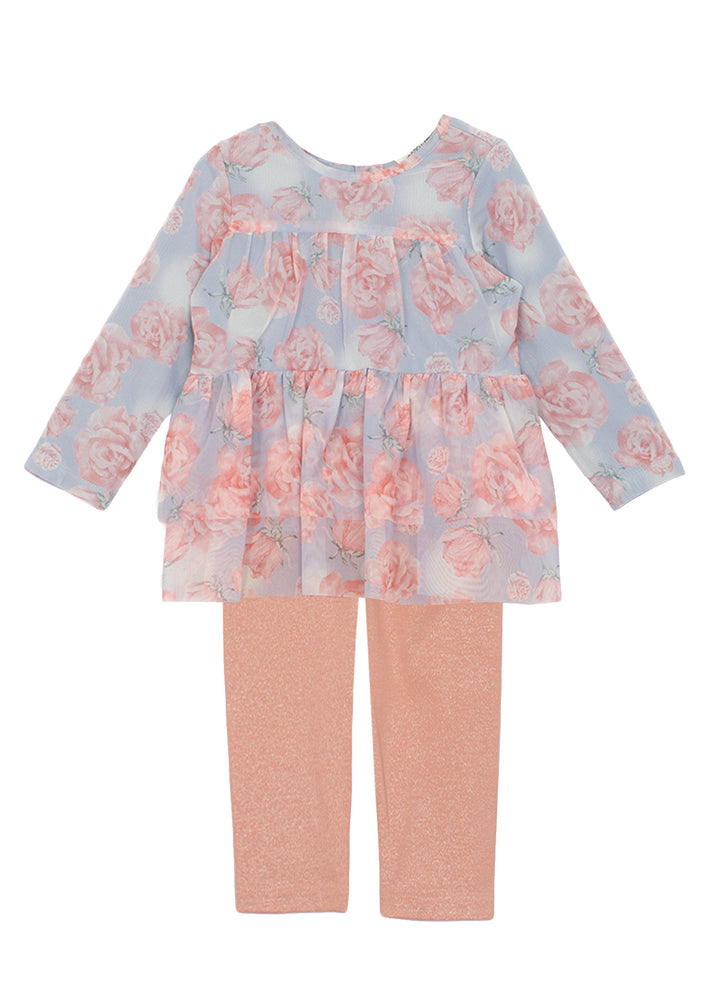 Rose Garden Knit & Mesh 2 Piece Pant Set by Isobella & Chloe