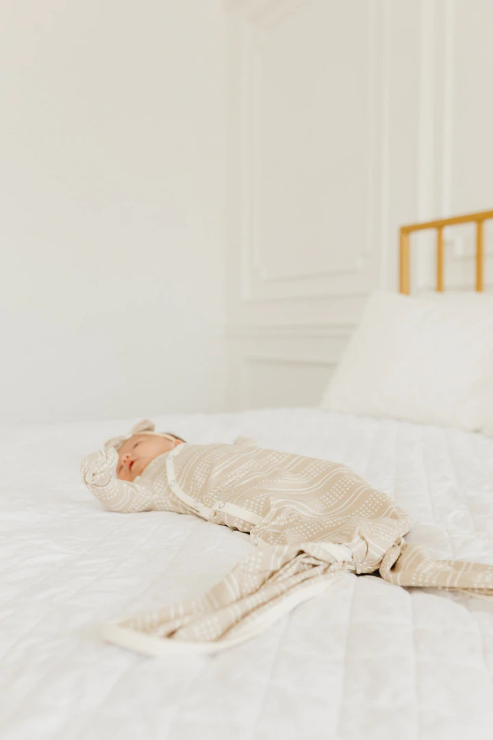 Newborn Knotted Gown in Clay by Copper Pearl