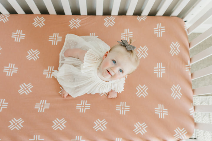 Premium Knit Fitted Crib Sheet in Mesa by Copper Pearl