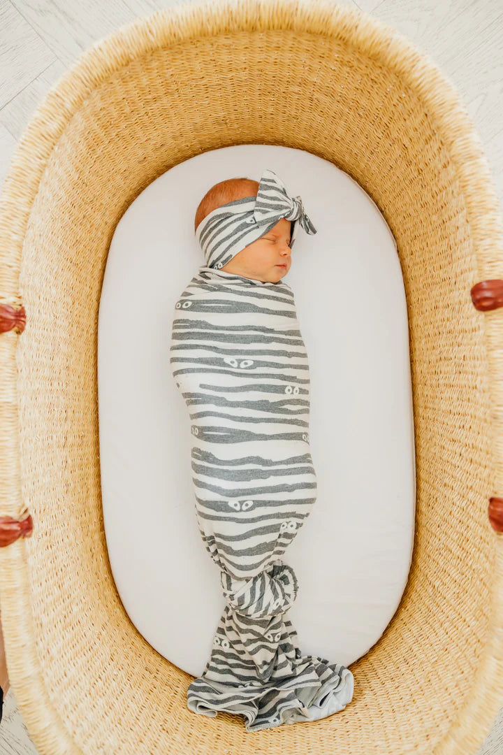 Knit Swaddle Blanket in Mummy by Copper Pearl