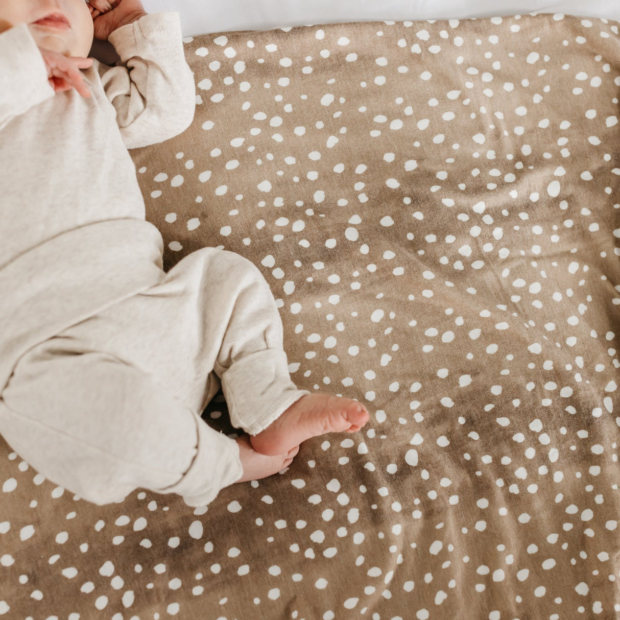Knit Swaddle Blanket in Fawn by Copper Pearl