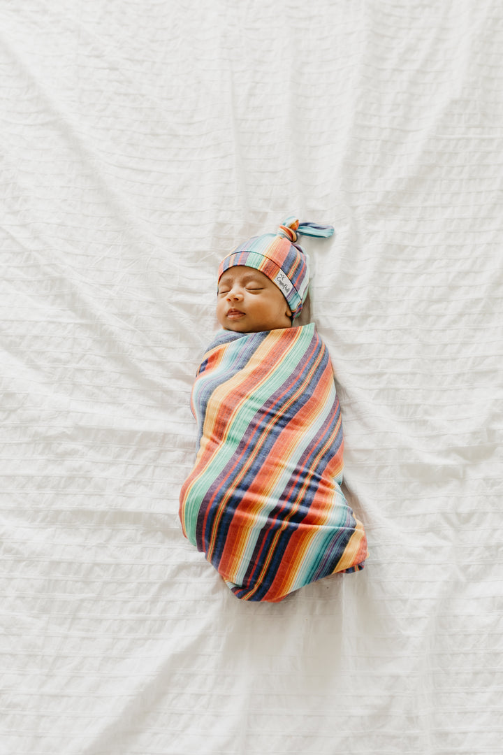 Knit Swaddle Blanket in Serape by Copper Pearl