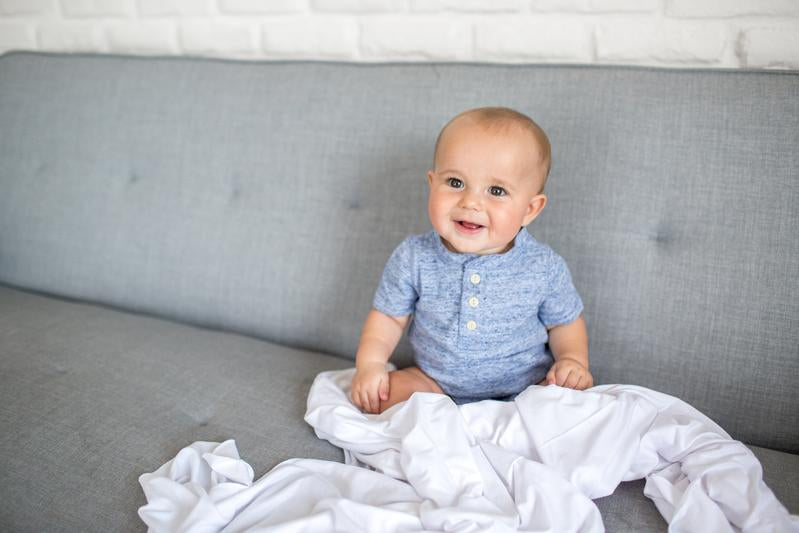 Knit Swaddle Blanket in Dove by Copper Pearl