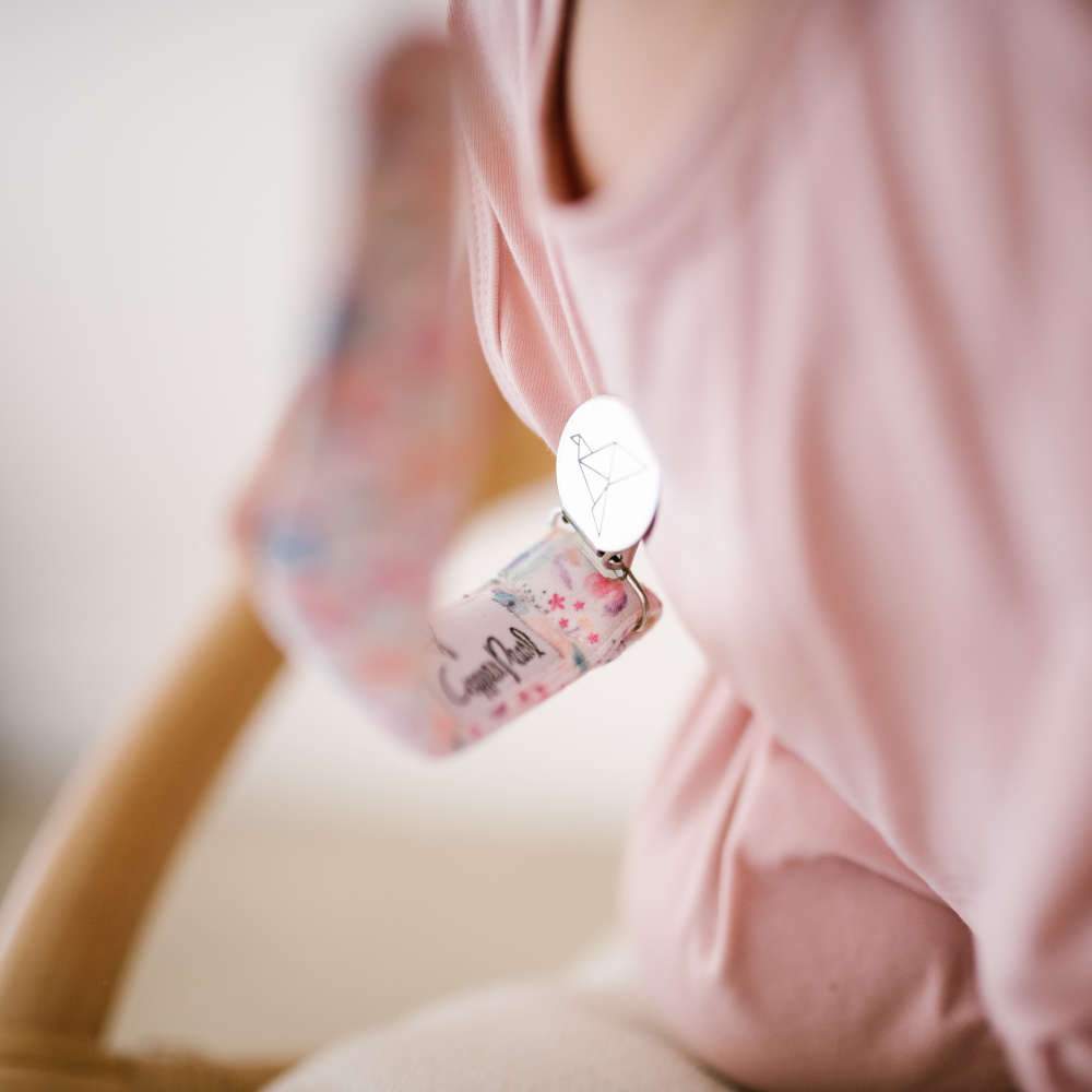 Binky Clip Set in Bloom by Copper Pearl