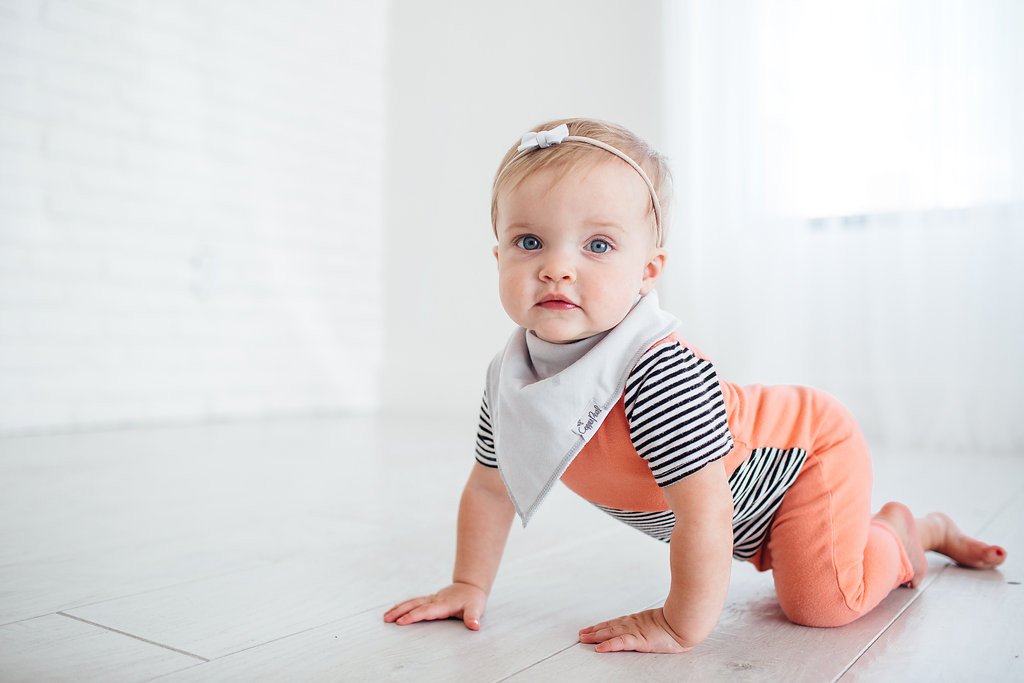 Baby Bandana Bibs in Grey Basics Set by Copper Pearl