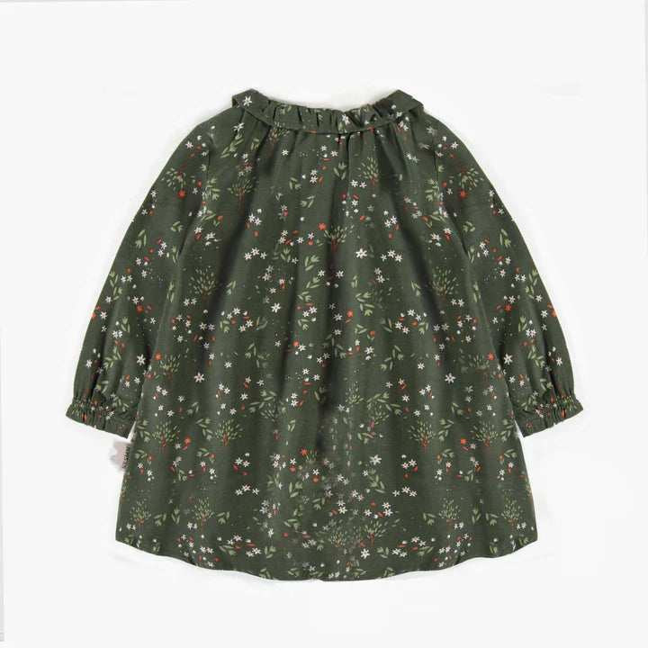 Green Floral Dress in Viscose by Sourismini
