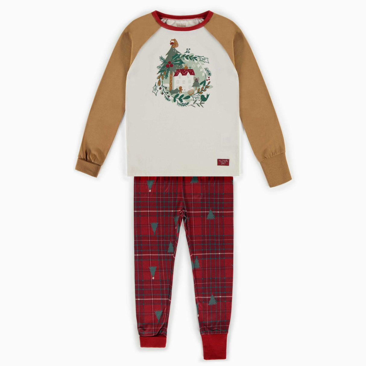 Red Patterned Holiday Pajama by Sourismini