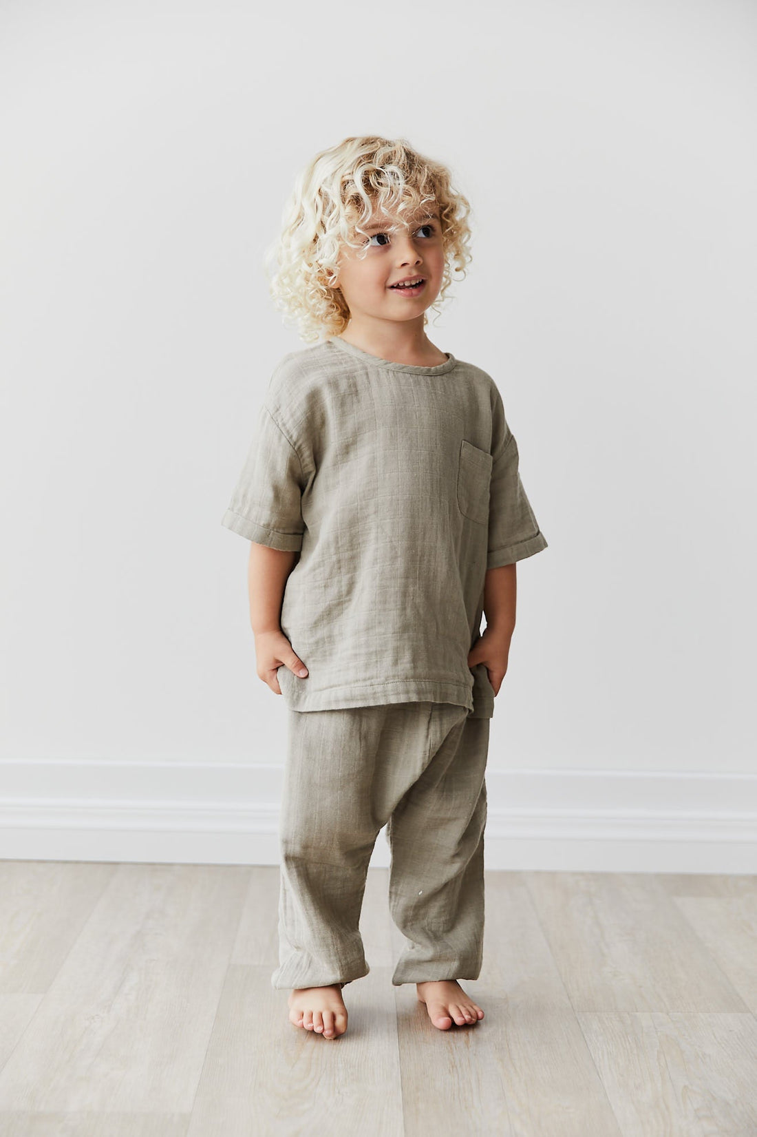 Organic Cotton Muslin Rowan Pant in Twig by Jamie Kay