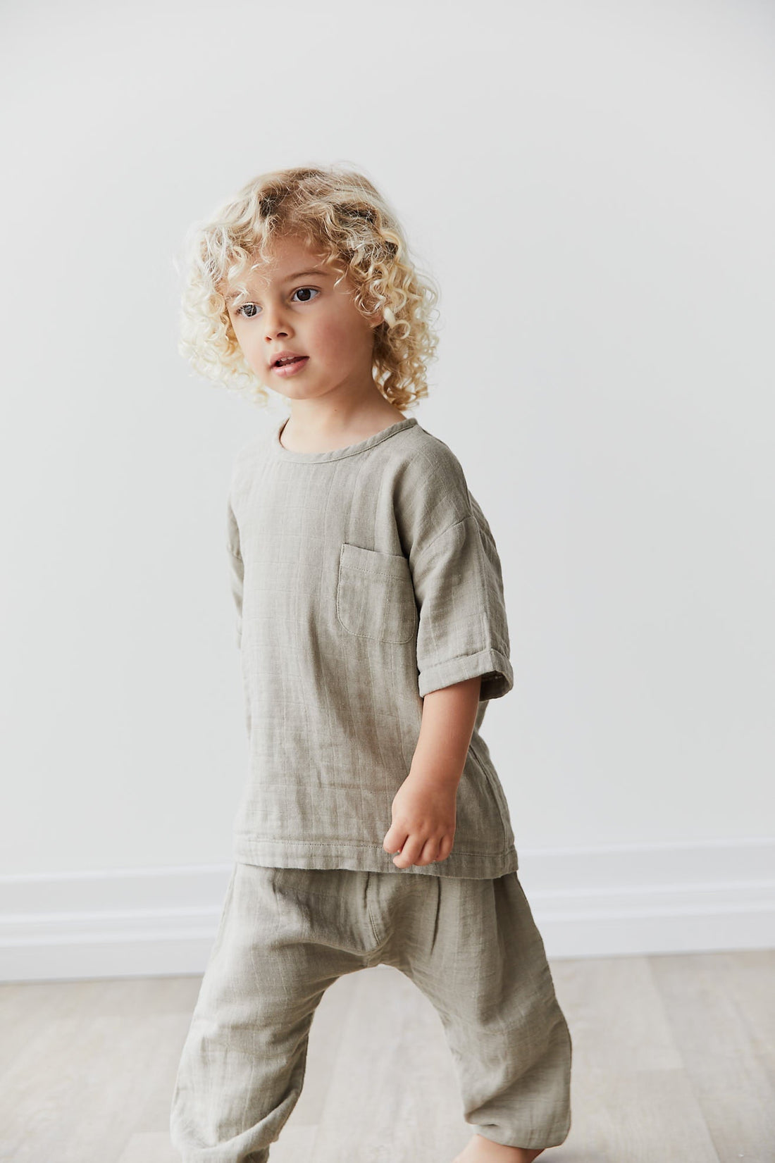 Organic Cotton Muslin Rowan Top in Twig by Jamie Kay