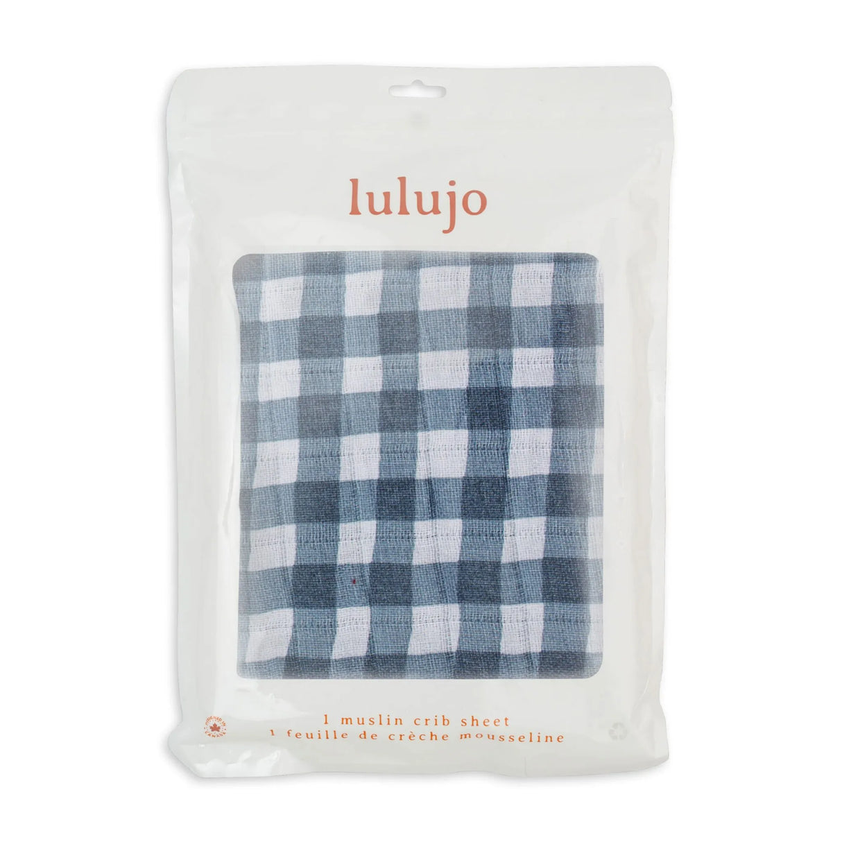 Lulujo Crib Sheet in Navy Gingham by Mary Meyer