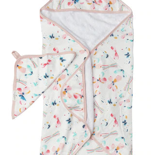 Loulou Lollipop- Hooded Towel Set - Butterfly