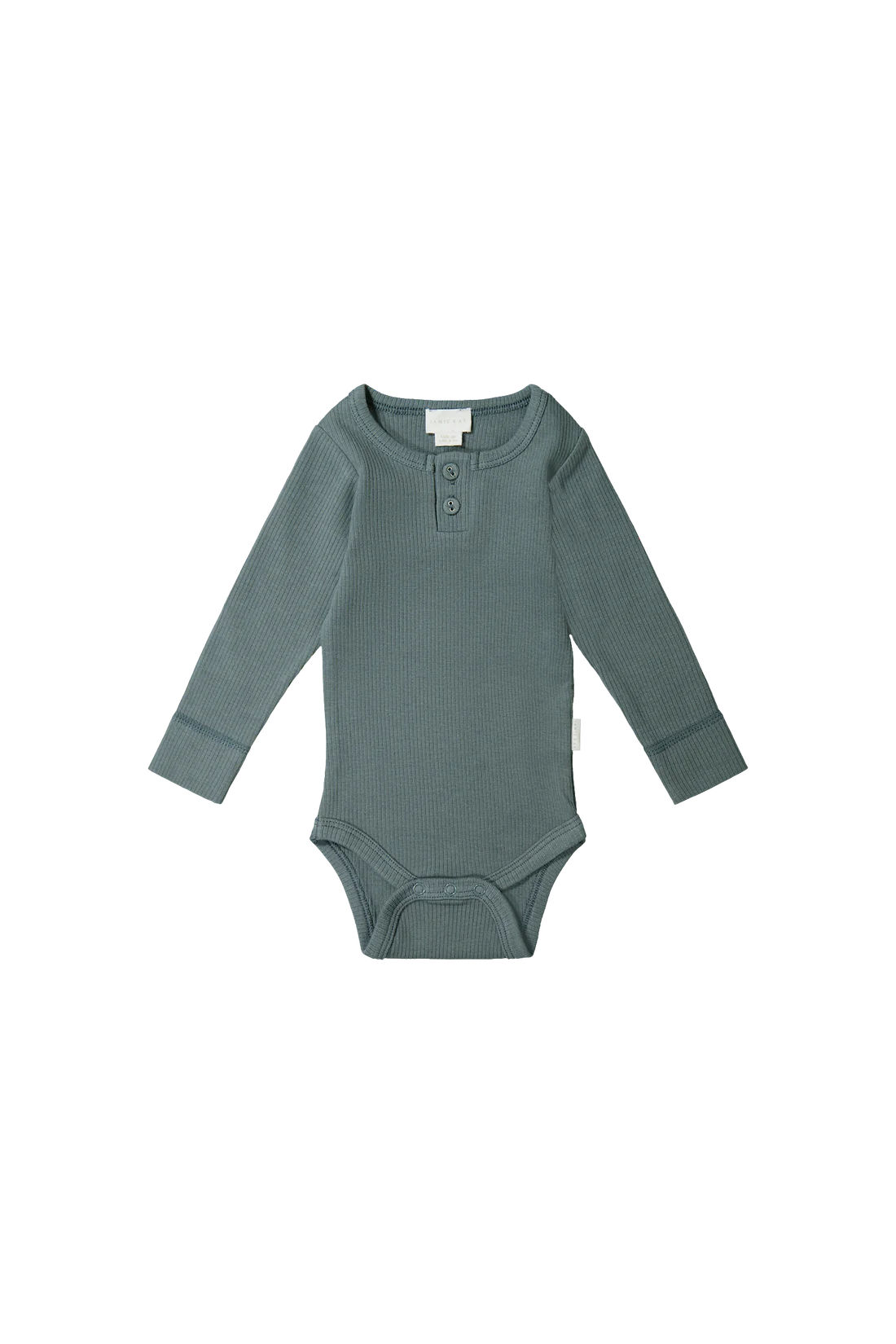 Organic Cotton Fine Rib Bodysuit - Smoke by Jamie Kay