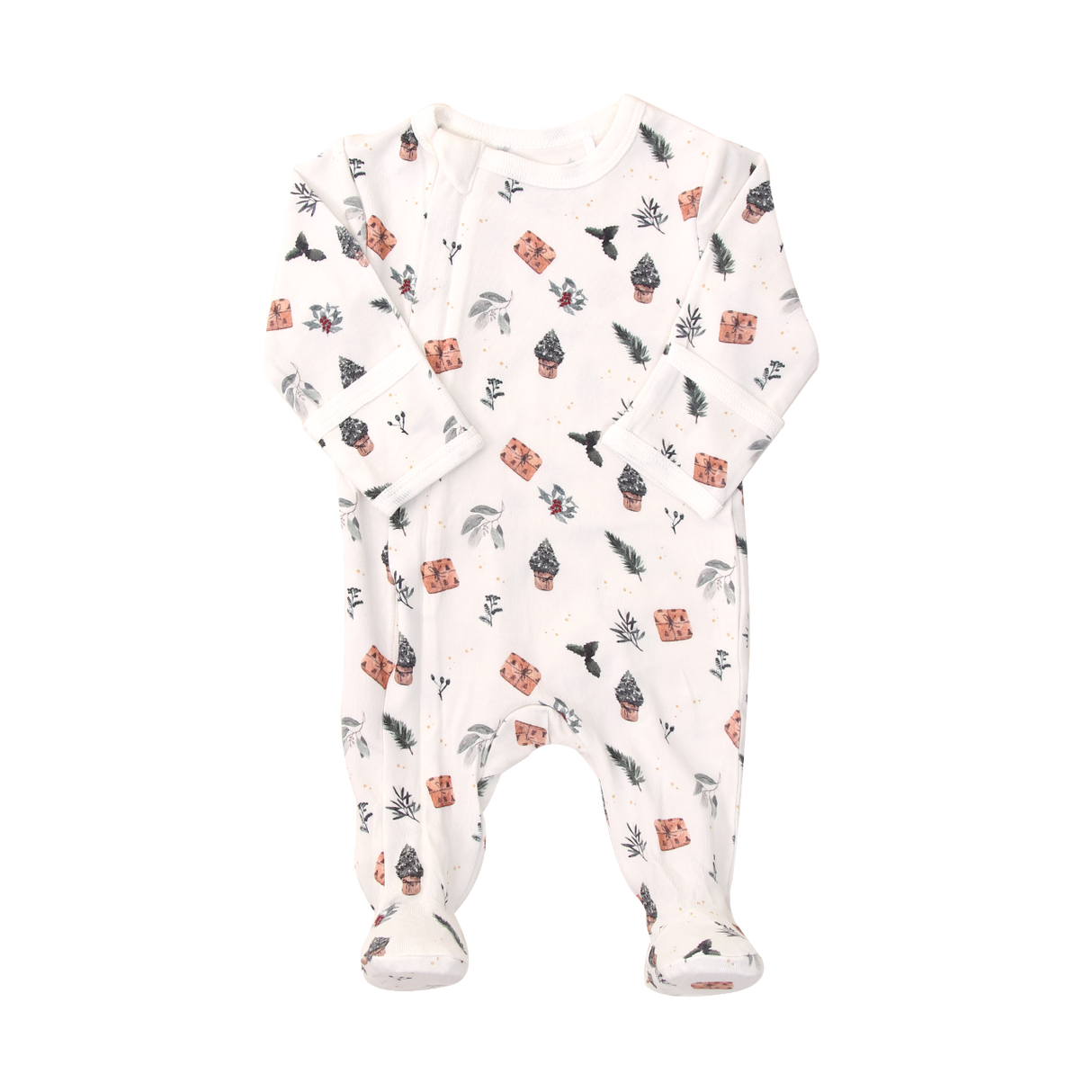 Modal Zipper Footie in Multi Christmas by Coccoli