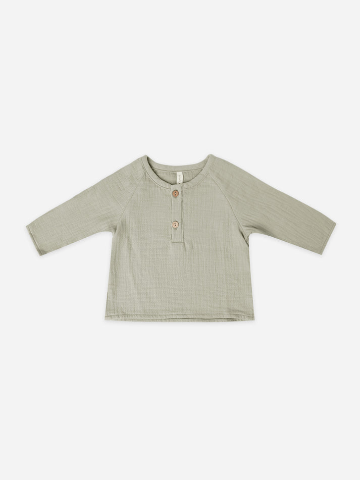 zion shirt | pistachio by Quincy Mae