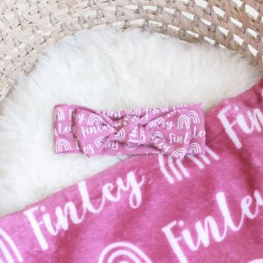 Sugar + Maple Personalized Bow | Rainbow Icon Repeating Name