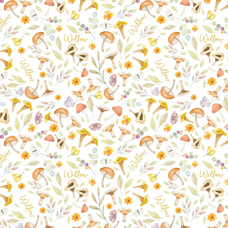 Sugar + Maple Personalized Stretchy Blanket | Whimsical Mushroom