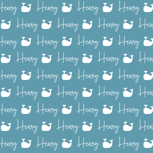 Sugar + Maple Plush Minky Fleece Personalized Blanket | Whale Icon Repeating Name