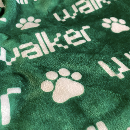 Sugar + Maple Plush Minky Fleece Personalized Blanket | Paw Icon Repeating Name