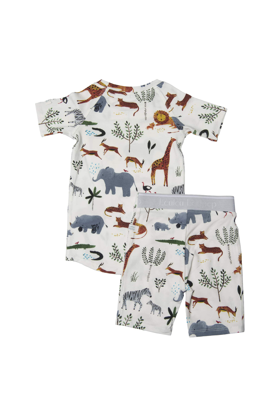 Short Pajama Set in Safari Jungle by Loulou Lollipop