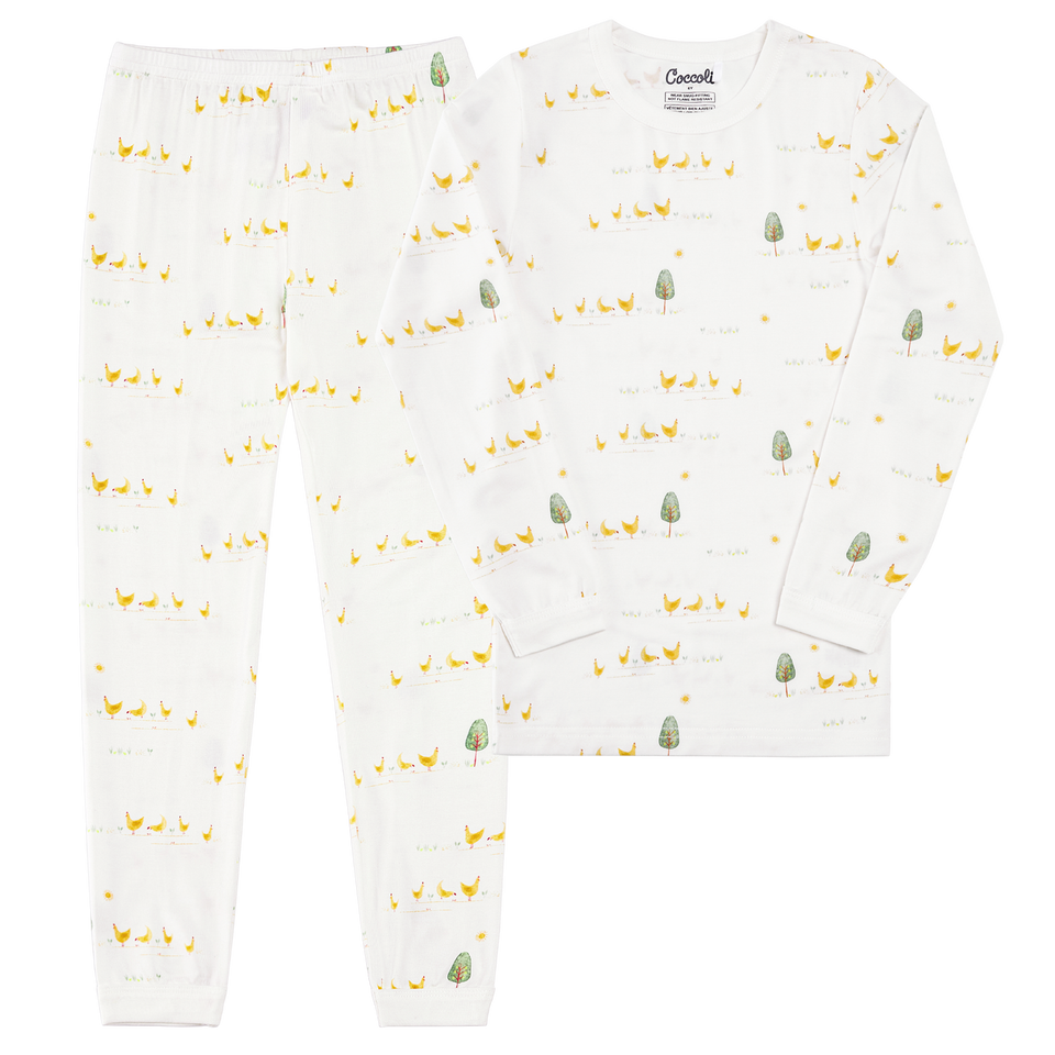 Long Sleeve Pajama in Cream Chicken by Coccoli
