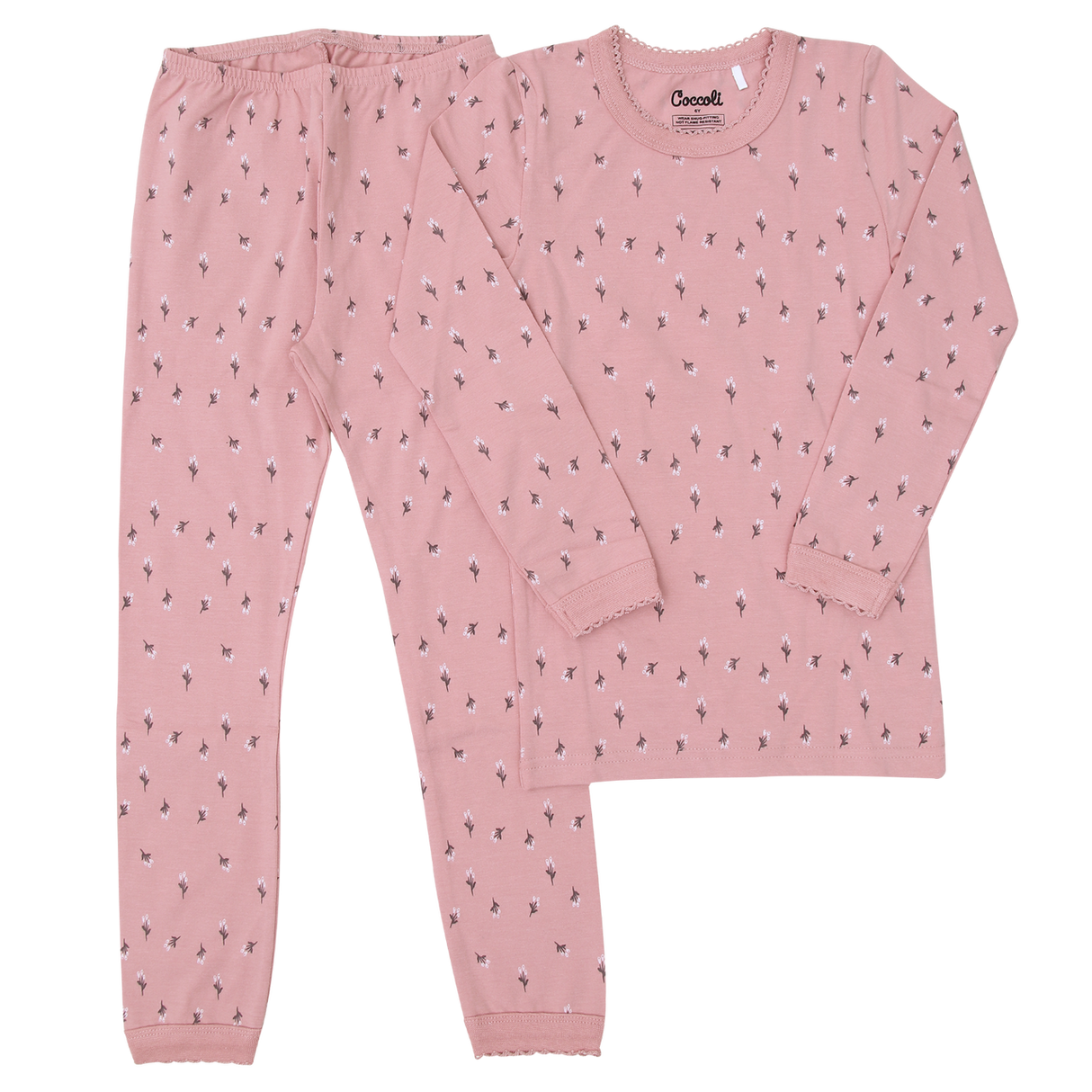 Long Sleeve Pajama in Rib Floral by Coccoli