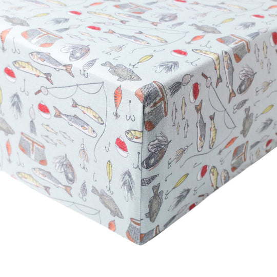 Knit Fitted Crib Sheet in Trout by Copper Pearl