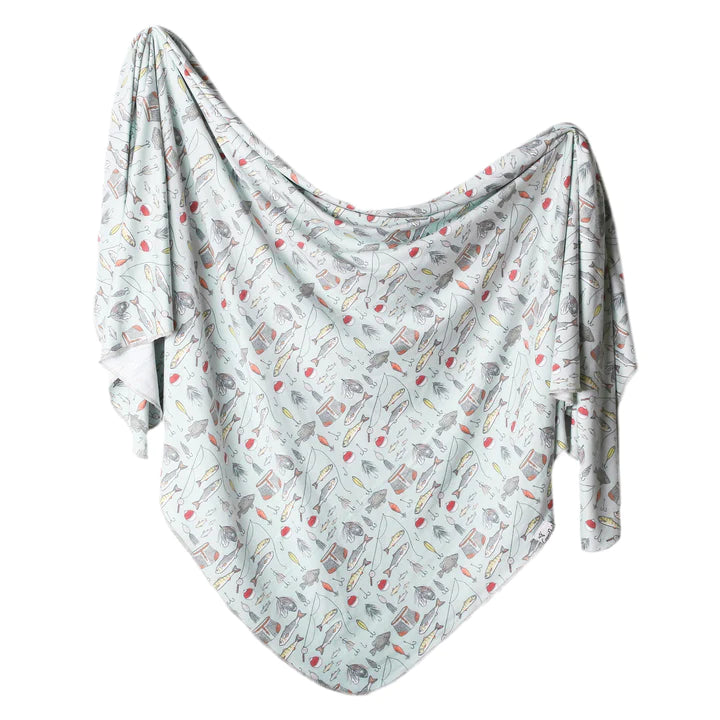 Knit Swaddle in Trout by Copper Pearl