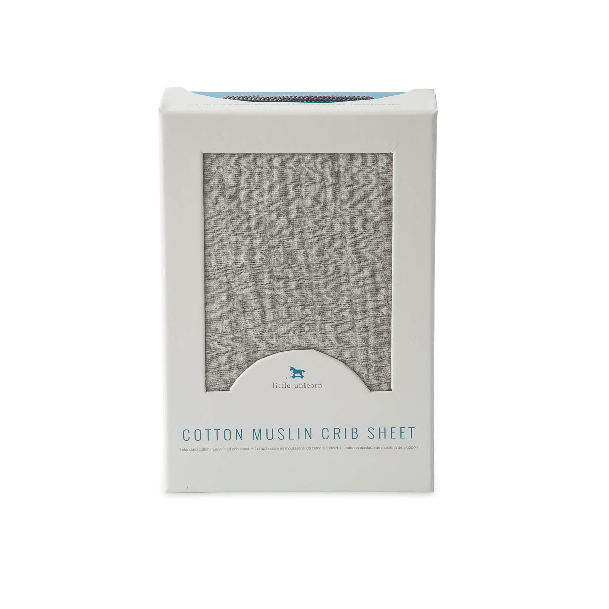 Cotton Muslin Crib Sheet in Warm Grey by Little Unicorn