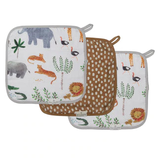 Loulou Lollipop - Washcloth 3 pc Set - Safari Jungle